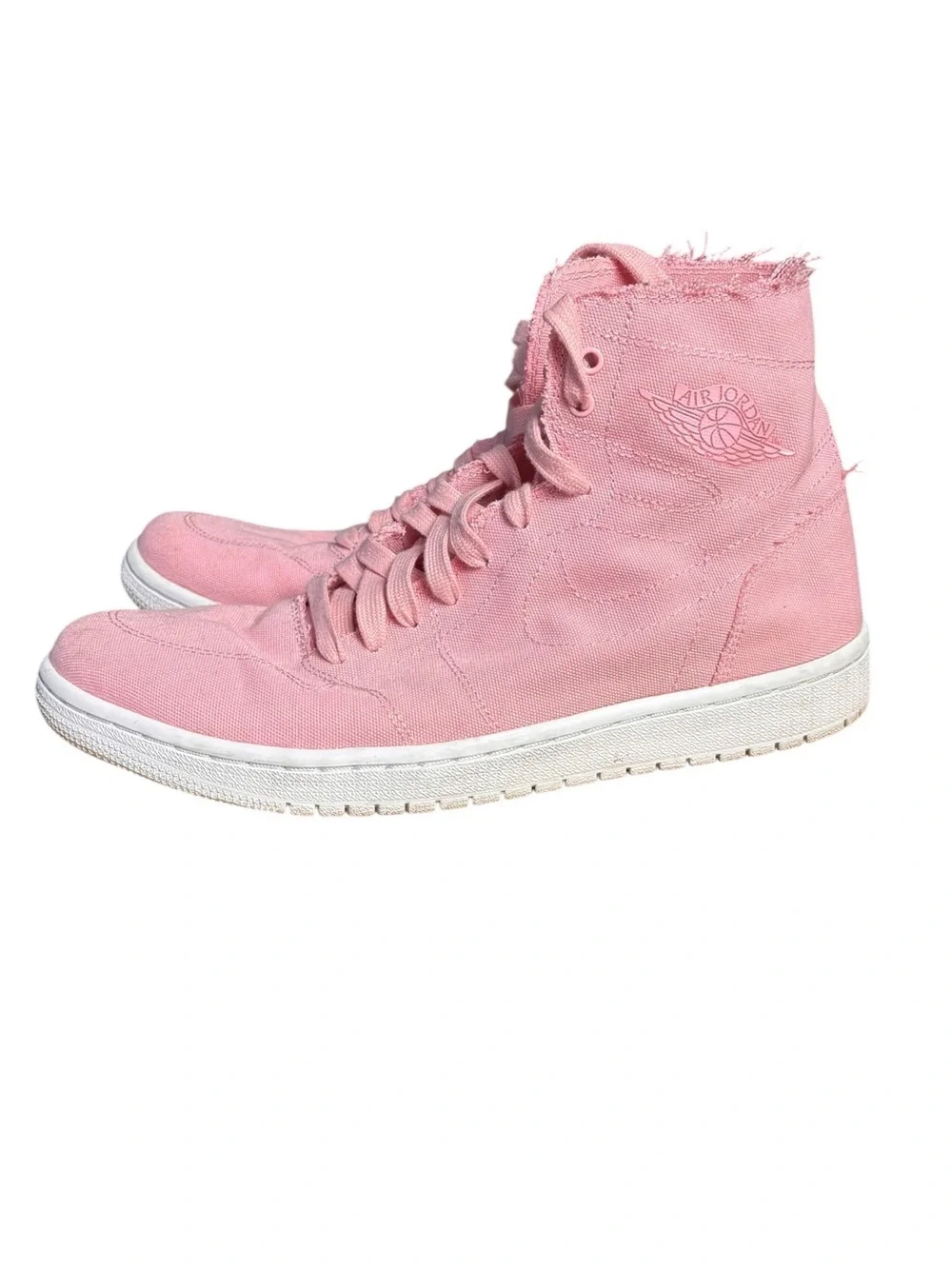 Nike Air Jordan 1 Retro High Decon Pastel Pink Canvas Sneakers Women’s Sz 9
